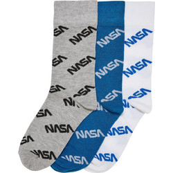 Παιδικές Κάλτσες 3-Pack MTK1207-04072 Mister Tee NASA Allover Brightblue/Grey/White