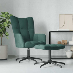 vidaXL Πολυθρόνα Relax με Υποπόδιο Βελούδινη Πράσινη 328108