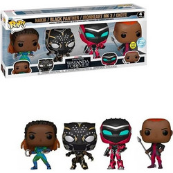 Funko Pop! Marvel Black Panther Wakanda Forever 4-Pack Nakia, Black Panther, Ironheart MK 2, Okoye Exclusive