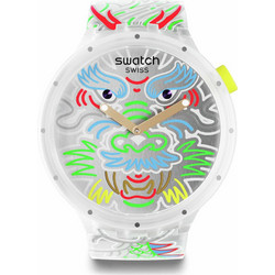 Swatch Γυναικείο Ρολόι με Πολύχρωμο Καουτσούκ Λουράκι SB05Z102