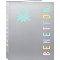 Φάκελος δακτυλίου Benetton Silver Ασημί A4 26.5 x 33 x 4 cm