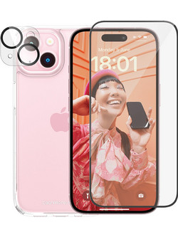 Γυαλί Προστασίας Κάμερας + Διάφανη Θήκη Hard Case + Γυαλί Προστασίας Οθόνης με Πλαίσιο για iPhone 15 PANZERGLASS
