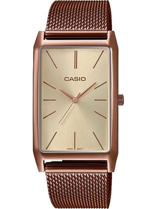 Casio Γυναικείο Ρολόι με Ροζ Χρυσό Μεταλλικό Μπρασελέ LTP-E156MR-9AEF