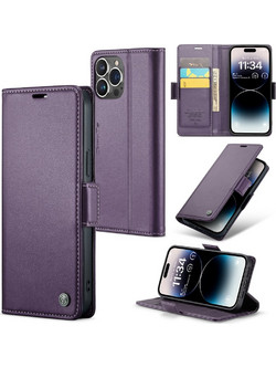CASEME 023 Θήκη Wallet iPhone 15 Pro Max - Purple