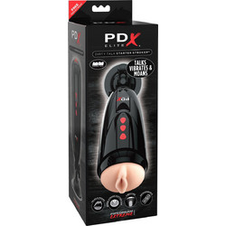 Pipedream PDX Elite Dirty Talk Starter Stroker Pocket Pussy & Sleeve Αυνανιστήρι με Δόνηση Flesh