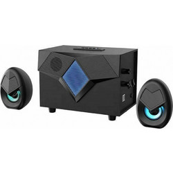 Havit SF136BT Ασύρματα Ηχεία Υπολογιστή 2.1 6W με Bluetooth & RGB Φωτισμό Black