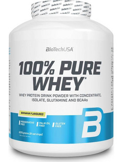 Biotech USA 100% Pure Whey Banana Πρωτεΐνη Ορού Γάλακτος Γράμμωσης Χωρίς Γλουτένη 2.27kg