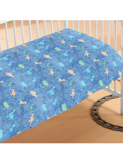 Dimcol Dinosaur Κουβέρτα Κούνιας Fleece 110x140 Μπλε