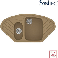 Sanitec Classic 302 Επικαθήμενος Νεροχύτης Οβάλ Γρανίτη Ματ Metallic Coffee 96x51cm