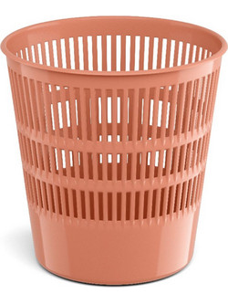 Latticed wastebasket ErichKrause(R) Powder, 12l, peach
