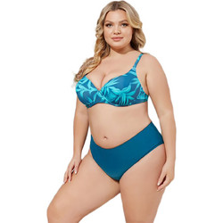 Μαγιό Μπικίνι με Φλοράλ Σχέδιο στο Τοπ Plus Size