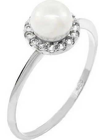 Million Diamonds Γυναικείο Δαχτυλίδι από Λευκόχρυσο 14K με Πέρλα RZ8800