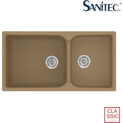 Sanitec Classic 307 Επικαθήμενος Νεροχύτης Γρανίτη Αντιστρεφόμενος Ματ Metallic Coffee 92x51cm