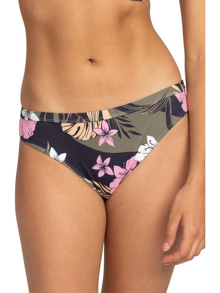 Roxy The Snap Turn Bikini Slip Floral Ανθρακί Ροζ ERJX404832