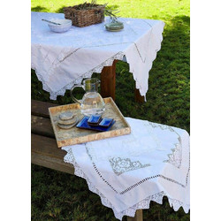 Σετ Τραπεζαρίας Παραδοσιακό Πλεκτό 1317 Cotton White Egg 7Τεμ - WHITE