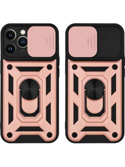 Sonique Ring Armor CamPro Back Cover Rose Gold (iPhone 13 Pro)