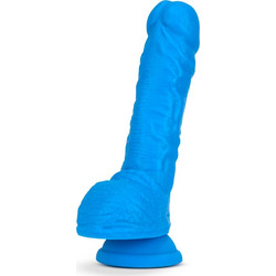 Blush Dual Density Cock Neon Ρεαλιστικό Dildo με Βεντούζα & Όρχεις 22.8cm Μπλε