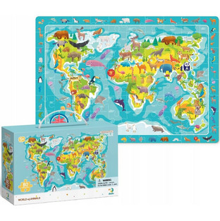 Παιδικό Puzzle Dodo Χάρτης Των Ζώων 80 Κομμάτια
