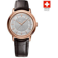 Raymond Weil Raymond Weil Maestro Ανδρικό Ρολόι Αυτόματο με Μαύρο Δερμάτινο Λουράκι 2837-PC5-65001