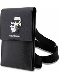Karl Lagerfeld Τσάντα KLWBSAKCPMK μαύρη/black Saffiano Karl +amp Choupette