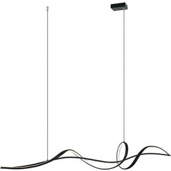 Zambelis lights Κρεμαστό Φωτιστικό Οροφής Ράγα Μονόφωτο LED με Θερμό Λευκό Φως Μαύρο 23109