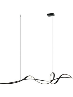 Zambelis lights Κρεμαστό Φωτιστικό Οροφής Ράγα Μονόφωτο LED με Θερμό Λευκό Φως Μαύρο 23109