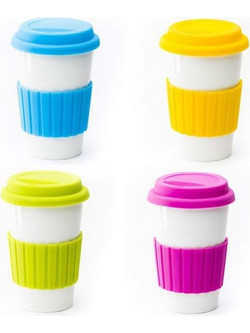 Κούπα καφέ πορσελάνη σετ/4 χρώματα