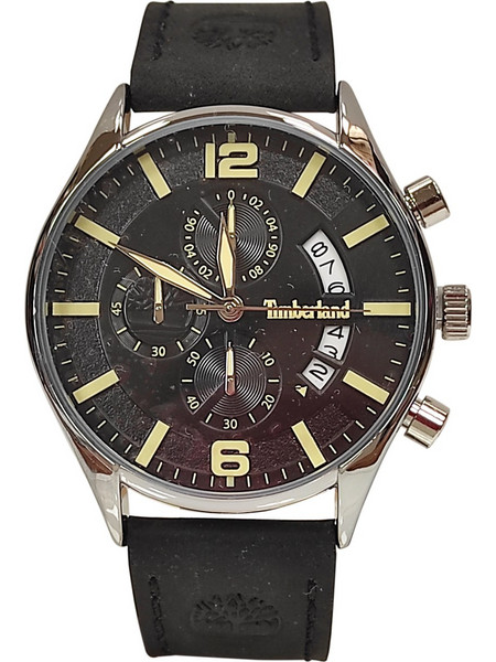 Timberland Ανδρικό Ρολόι Χρονογράφος με Μαύρο Δερμάτινο Λουράκι TDWGC9001201