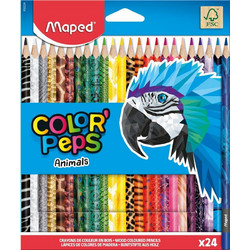 Maped Color'Peps Animals Ξυλομπογιές Σετ 24τμχ