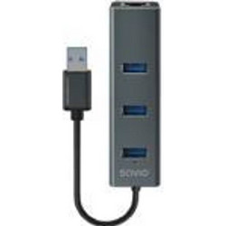 SAVIO AK-57 USB Hub 3.0 USB-A με 4 Θύρες USB-A / Ethernet