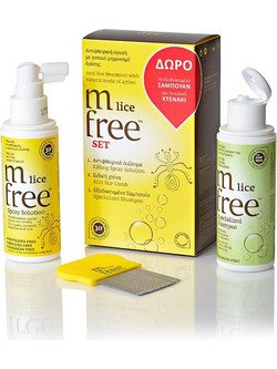 Benefit Hellas Mfree Lice Σετ για Ψείρες Spray 100ml + Shampoo 100ml + Χτένα