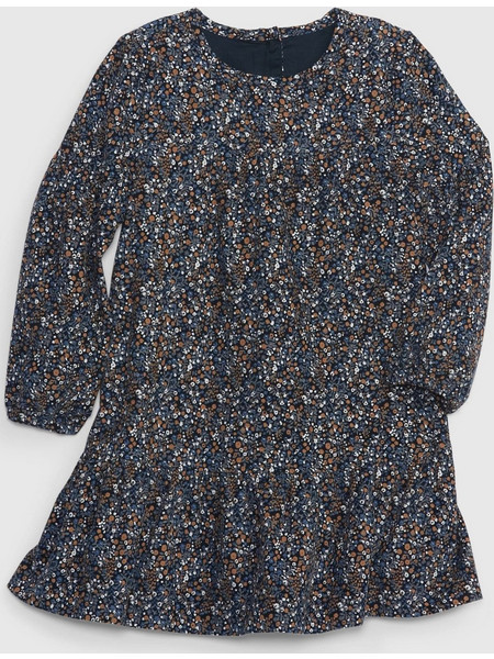 Μπλε Νηπιακό Printed Κοτλέ Φόρεμα VINTAGE BLUE FLORAL