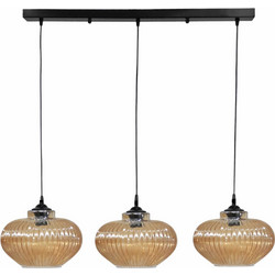 Heronia Lighting Κρεμαστό Φωτιστικό Οροφής Ράγα Τρίφωτο E27 Χρυσό 02-0343