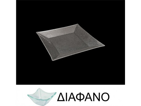 Lukanda Πιάτα Γλυκού Γυάλινα Τετράγωνα 20x20cm 12τμχ LK1003-TR-20X20