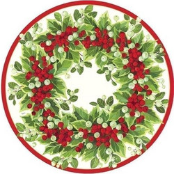 Σουπλά Στρογγυλό Mε Mοτίβο Holly & Berry Caspari (34 cm)