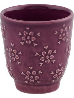 Φλιτζάνι Kαφέ Espresso Flora Mωβ Kεραμικό 100ml Bordallo Pinheiro (6x7 cm)