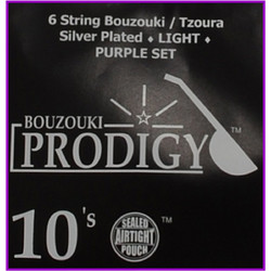 Prodigy Purple String Σετ 6 Χορδές Μπουζουκιού / Τζουρά Silver Plated Copper 10-22" Light Tension