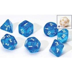 Sirius Dice - Translucent Blue Resin 7-Dice Set (with bonus die)