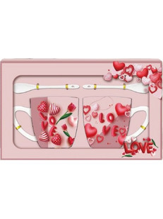 Σετ Κούπα Love'' Κεραμική 4 Τεμχ 330ml