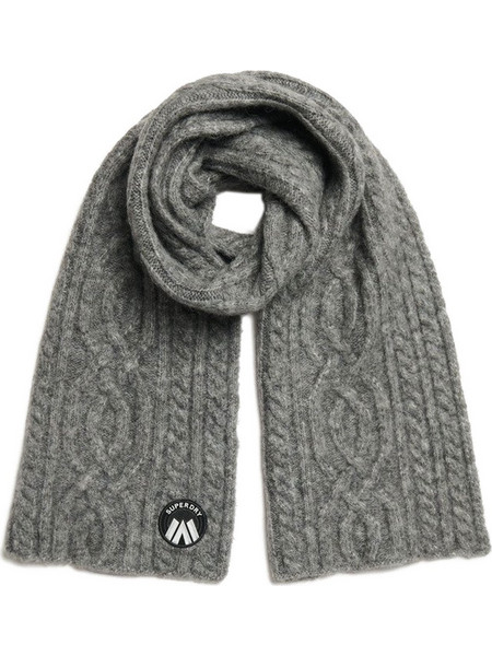SUPERDRY CABLE LUXE ΠΛΕΚΤΟ ΚΑΣΚΟΛ ΓΥΝΑΙΚΕΙΟ W9310079A-C2Z (C2Z/SCANDI GREY MARL)