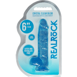 Shots RealRock Crystal Ρεαλιστικό Dildo με Βεντούζα & Όρχεις 17cm Μπλε