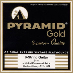 Pyramid Gold Flat Wound Σετ 6 Χορδές Ηλεκτρικής Κιθάρας Nickel Plated Steel 12-52" Medium Tension