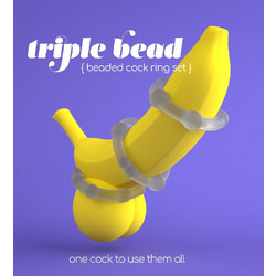 Crushious Triple Bead Cock Ring Σετ Ελαστικά Δαχτυλίδια Πέους & Όρχεων Διαφανή 3τμχ