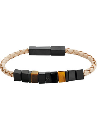 Cerruti Ανδρικό Βραχιόλι Χειροπέδα από Δέρμα & Ατσάλι CIAGB0001402
