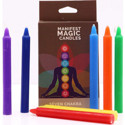 Seven Chakra Manifest Magic Candles - Set με Επτά Κεριά Τσάκρα