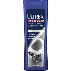 Ultrex Men Active Clean 3 In 1 Σαμπουάν & Αφρόλουτρο κατά της Πιτυρίδας 360ml
