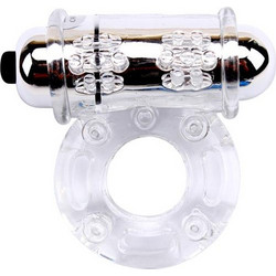Chisa Novelties Get Lock Vibrating Bull Ring Ελαστικό Δαχτυλίδι Πέους Σιλικόνης με Δόνηση 1.8cm Διαφανές