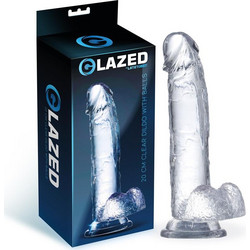 LateToBed Glazed Crystal Material Ρεαλιστικό Dildo με Βεντούζα & Όρχεις 20cm Clear