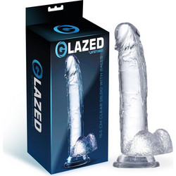 LateToBed Glazed Crystal Material Ρεαλιστικό Dildo με Βεντούζα & Όρχεις 15.5cm Clear