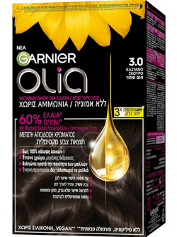 Garnier Olia 3.0 Καστανό Σκούρο Μόνιμη Βαφή Μαλλιών Χωρίς Αμμωνία 60ml